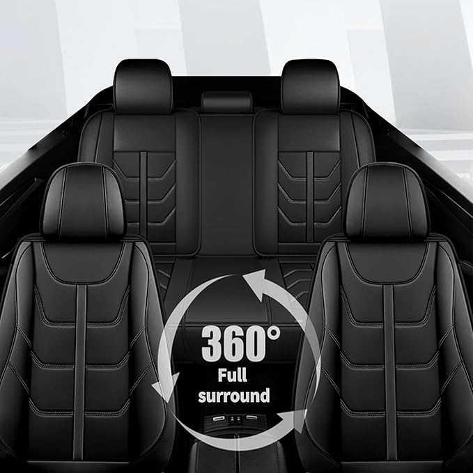 TTX LIGHTING Car Seat Covers fit for Hyundai Venue 2020-2026 Full Set: Premium Leather Automotive Seat Cover with Airbag Compatible Waterproof (5 Seats, Black)