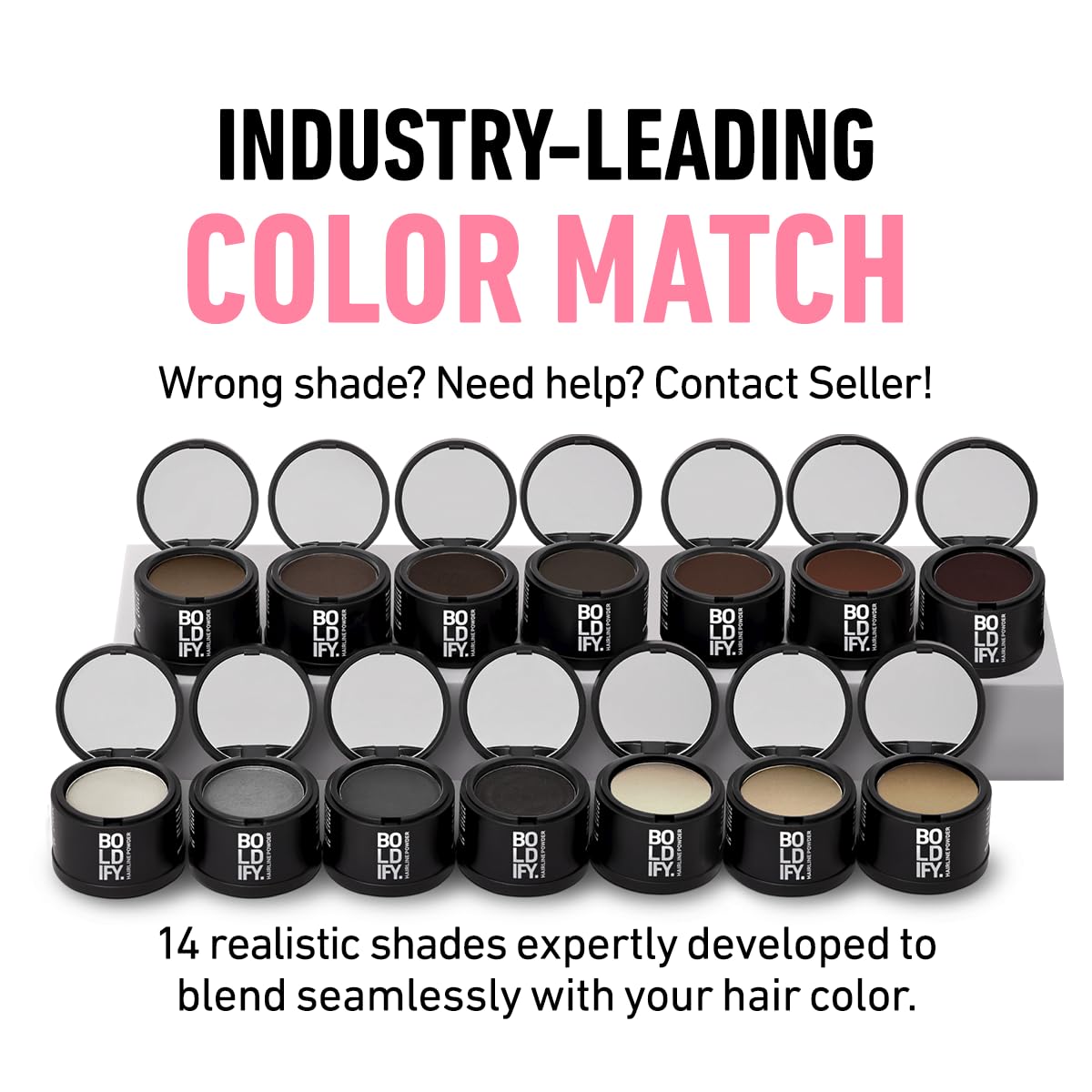 BOLDIFY Hairline Powder (LARGE, 10g) - Root Touch Up Hair Color for Gray Coverage - Bald Spot Concealing Hair Powder for Women & Men - 48-Hour Stain-Proof - Auburn