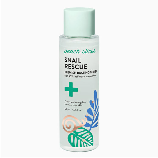 Peach Slices | Snail Rescue Blemish Busting Toner | 95% Snail Mucin | Pore Cleaner | Hydrates & Balances | Korean Skin Care | Ci