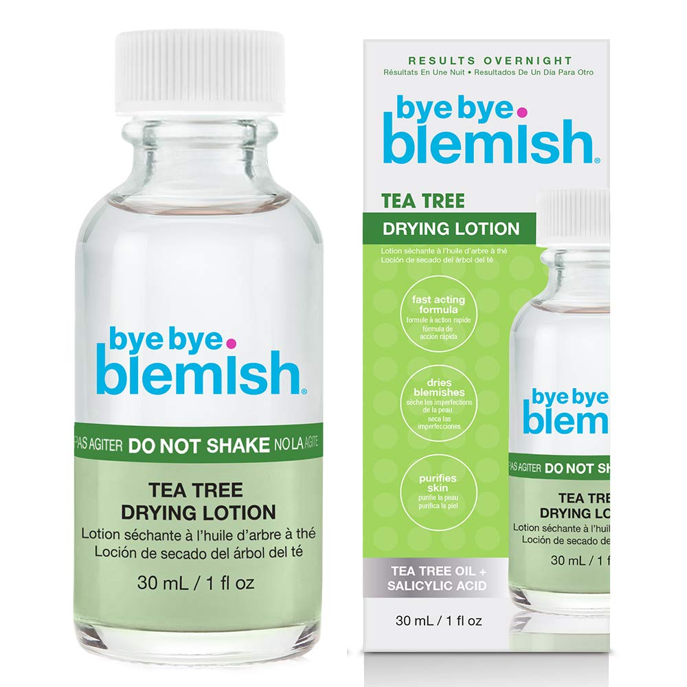 Bye Bye Blemish Tea Tree Drying Lotion, with Tea Tree Oil & Salicylic Acid, Fast-acting Formula, Dries Blemishes, Purifies Skin,