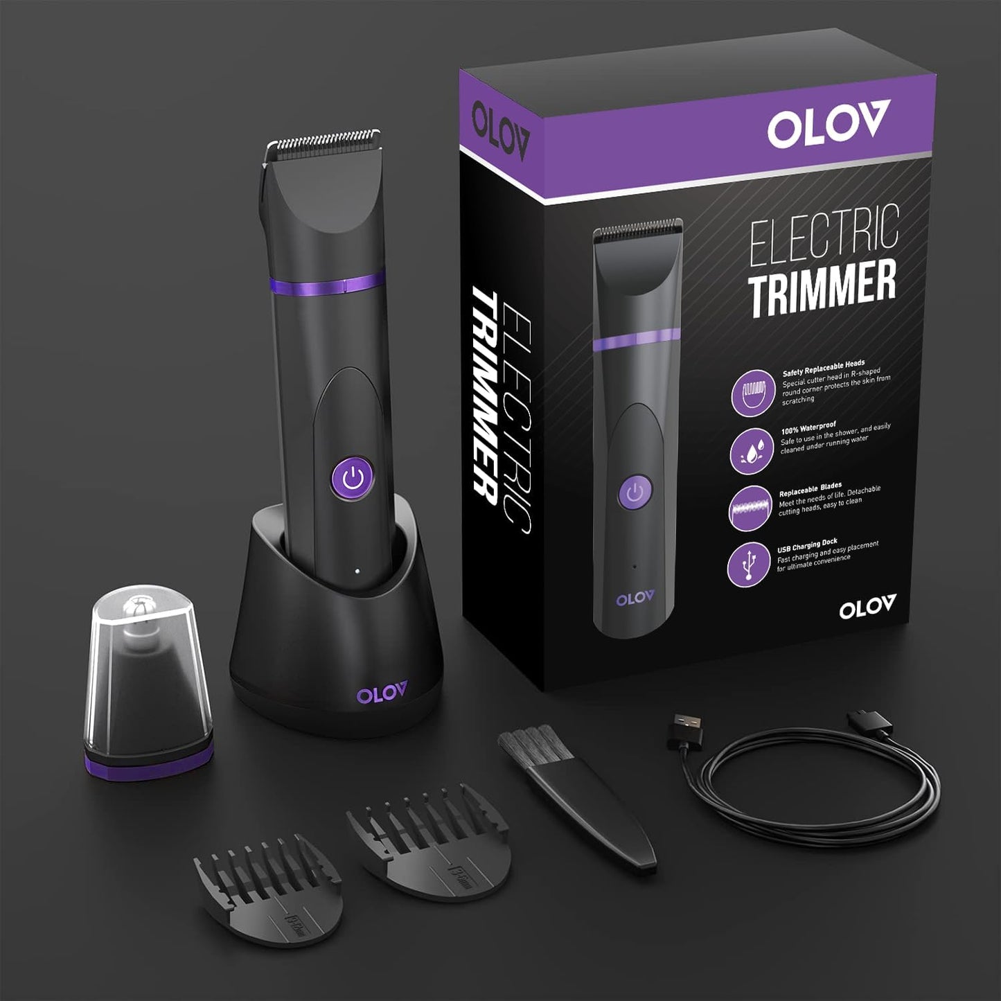 Electric Body Hair Trimmer | Groin & Bikini Trimmer for Men & Women | Waterproof, USB Rechargeable