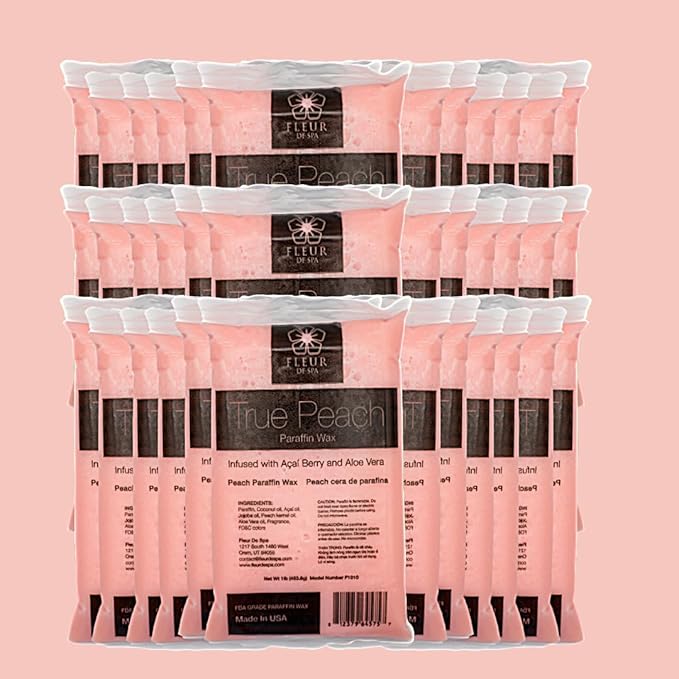 Paraffin Wax Refill for Hands and Feet | FLEUR DE SPA | Made in USA | With Acai, Coconut Oil, Jojoba, Aloe | Hydrates Dry Skin - At-Home Spa Experience