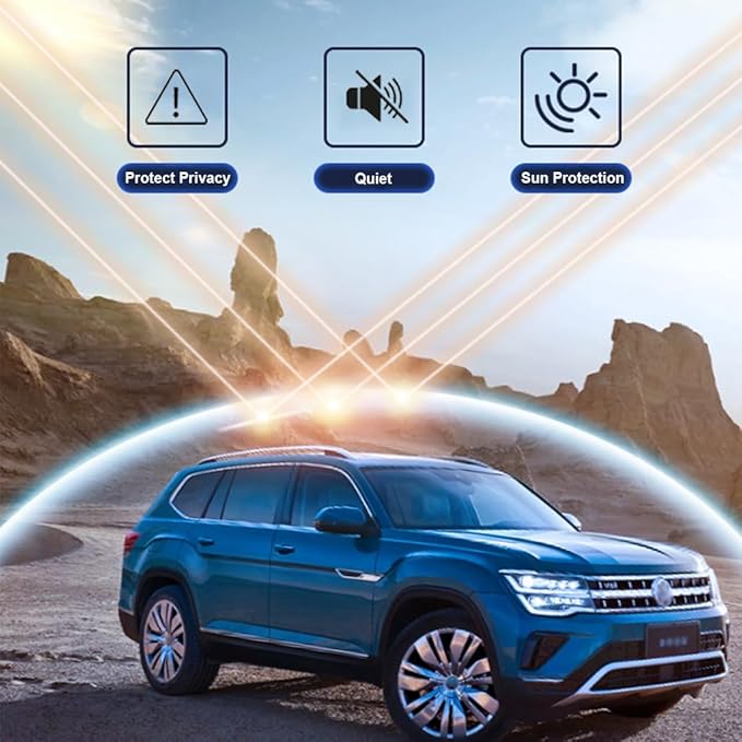 Car Sunroof Compatible with Tiguan 2018-2023 5-Door SUV, Foldable Glass Roof Sunshade with Storage Bag, Sunshade Roof Heat Insulation Sun Protection Roof Sunshade Interior Sunroof Shade