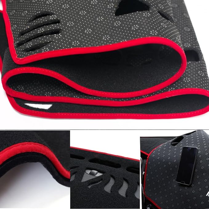 Dash Covers Mat for Jeep Grand Cherokee 2011-2020,Polyester Car Dash Board Cover,Dashboard Protecter Cover,Car Dash Board Cover Pad,Red