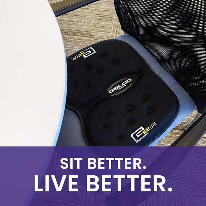 G Seat LITE Travel Gel Foam Cushion | Back Pain, Sciatica, Pressure Relief | Relieves Tailbone Discomfort, Promote Healthy Posture | Ergonomic Comfort | Car, Commute, Airplane and Travel - Red