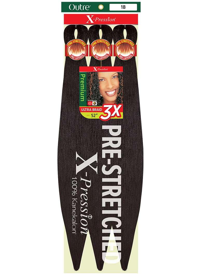 [5 PACK DEAL] Outre X-Pression Braid-Pre Stretched Braid 52" 3X 5 Packs (RED)