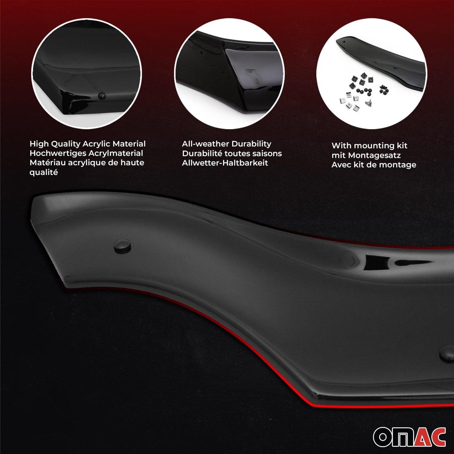 OMAC Front Bug Shield Hood Deflector Guard for Subaru Impreza 2008-2011 Black Smoke