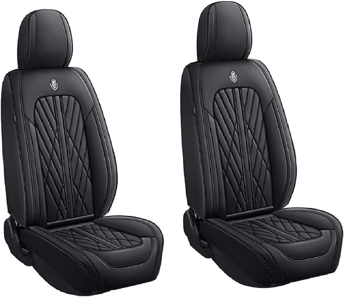 Premium Nappa Leatherette Car Seat Cover Set Custom Fit for Honda CR-V CRV 2000-2023 2024 2025 2026 Water-Proof Breathable Faux Leather Seat Cushion Protectors (Front 2 Seats,Black)