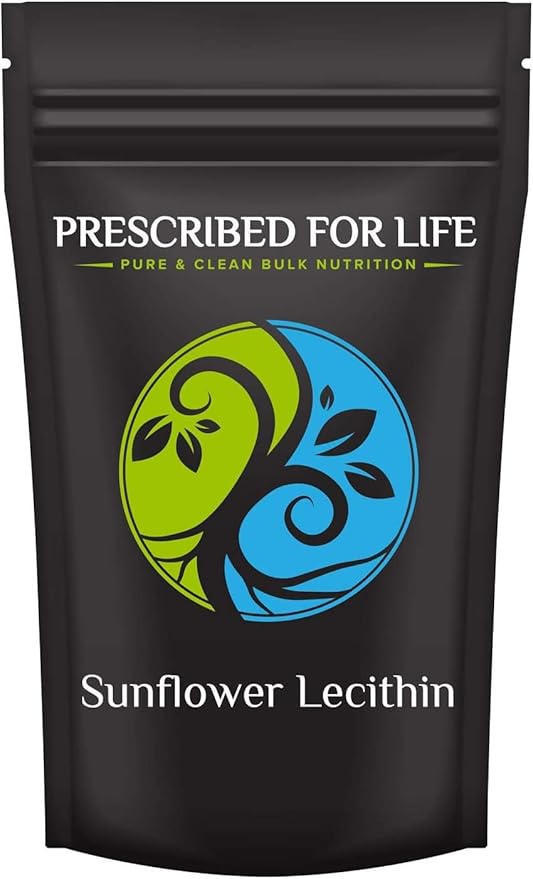 Prescribed For Life Sunflower Lecithin Powder, Unbleached, Gluten Free, Vegan, Non GMO, Soy Free, Kosher, Naturally Rich in Choline & Essential Fatty Acids (10kg / 22lb)
