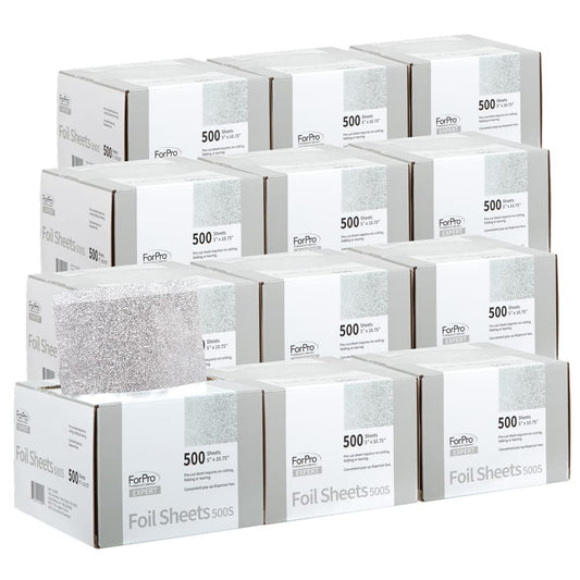 Forpro Expert Embossed Foil Sheets 500S, Aluminum Foil, Pop-Up Foil Dispenser, Hair Foils For Color Application And Highlighting