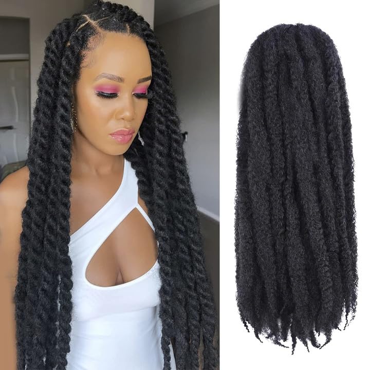 Toyotress Marley Twist Braiding Hair - 28 Inch 6 Packs Super Long Marley Hair For Faux Locs, Afro Kinky Curly Marley Hair Croche