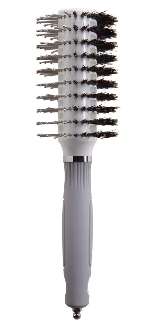 Olivia Garden Turbo Vent Oval Twin & 100% Boar Hair Brush Ciovl-Twinmd (Twin Medium)
