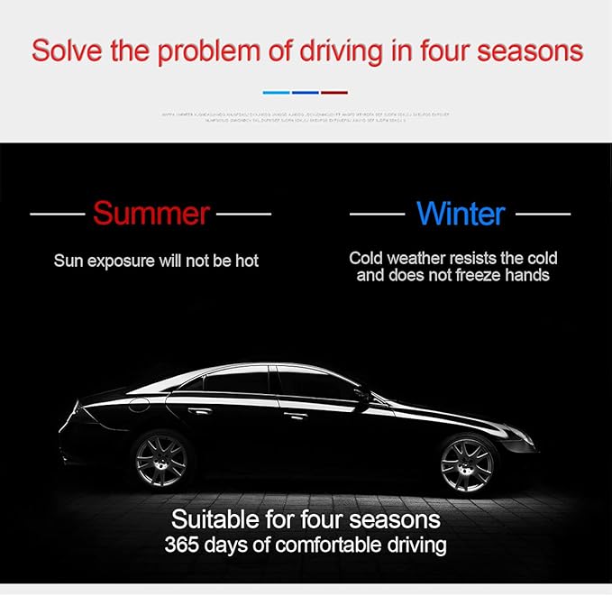 Car Steering Wheel Cover, 15 Inch PU Leather Carbon Fiber Elastic Stretch Without Inner Ring, Breathable Anti-Slip Auto Steering Wheel Protector for Women Men, Universal for Most Cars (Cayan)