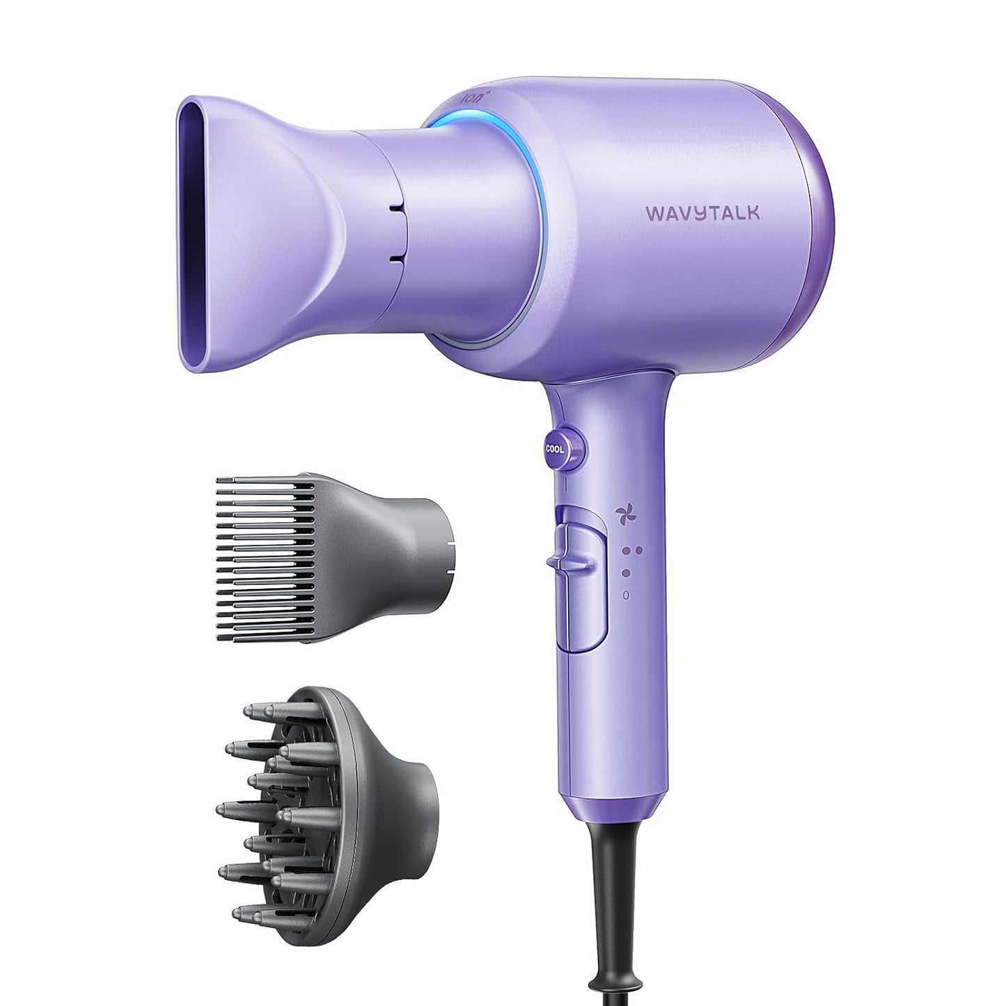 Wavytalk 1875W Ionic Hair Dryer | Diffuser & Comb for Curly Hair | Green