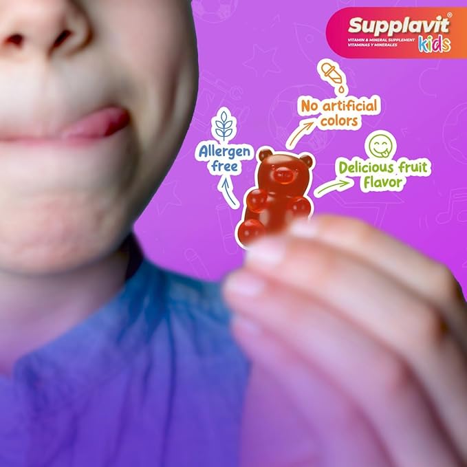 Kids Vitamins and Supplements, No Artificial Coloring, Allergen-Free for Healthy and Strong Children, Natural Fruit Flavors, Healthy and Delicious, (60 Gummies)