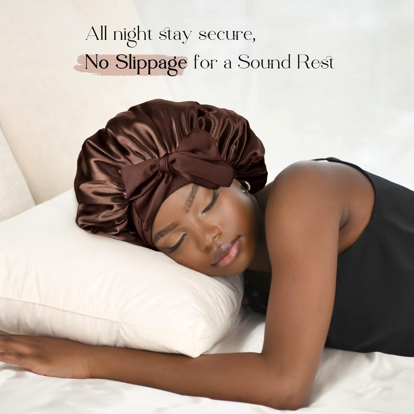 Silk Sleeping Bonnet for Women | Double Layer Satin Lined | Burgundy