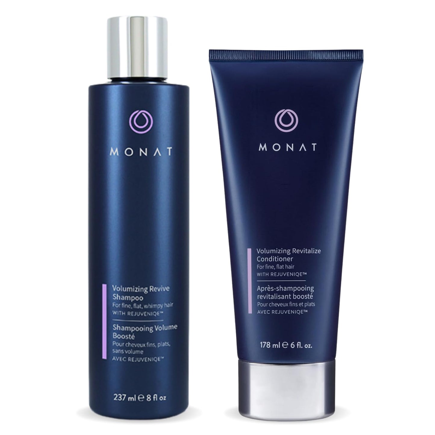 MONAT Volumizing Duo - Revive Shampoo & Revitalize Conditioner Set Infused with REJUVENIQE - Amplify & Nourish Fine Hair, Vegan