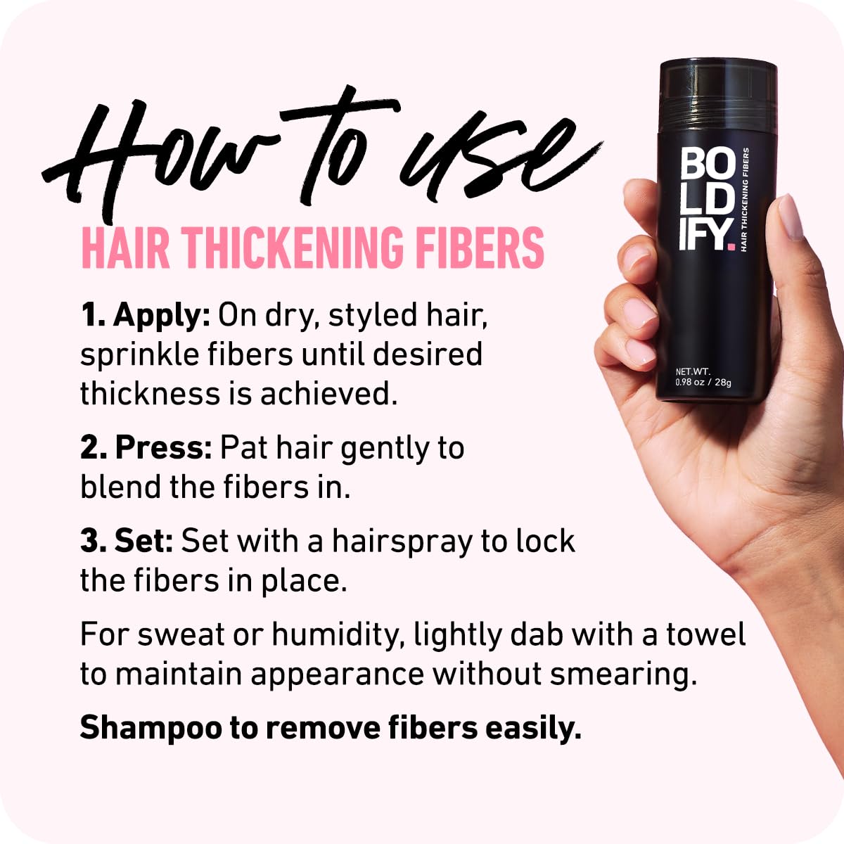 Boldify Hair Fibers | 12g Dark Brown | Thinning Hair Solution for Men & Women