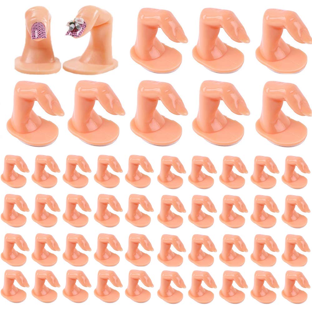 Lorvain 50 Pieces Practice Fingers Training, Nail Manicure Training Fingers Nail Practice Fingers Model, Acrylic Nails Practice