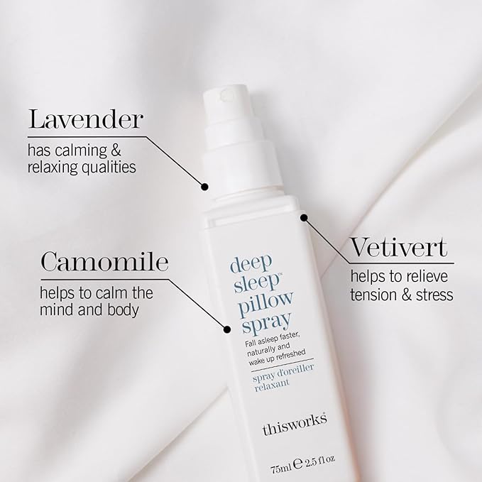 thisworks Deep Sleep Pillow Spray, Natural Relaxation Aid for Stress & Anxiety Relief, 2.5 fl oz (Best Value | Most Popular Size)