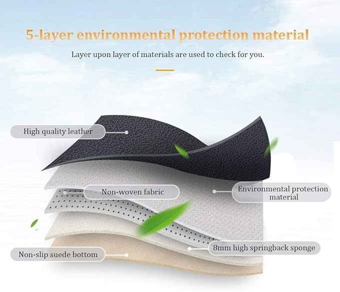 Custom Making Car Floor Mats for 90% Car Model Luxury Leather All Weather Waterproof Anti-Skid Full Coverage Liners (Black White)