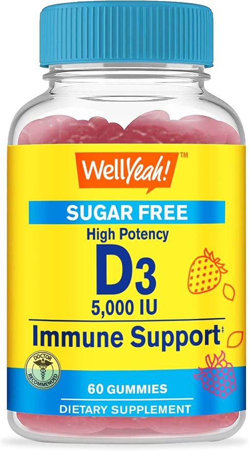 Vitamin D3 5,000 IU Sugar Free + Organic Vitamin D3, Gummies Bundle - Great Tasting, Vitamin Supplement, Gluten Free, GMO Free, Chewable Gummy