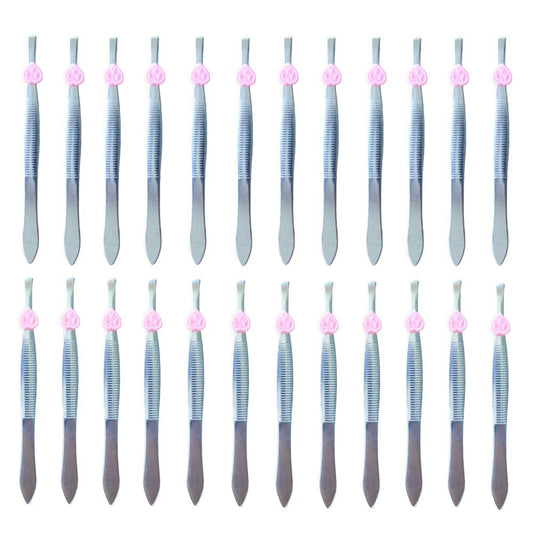 Pack Of 24 Oblique Eyebrow Tweezers And Flat Stainless Steel Tweezers Precision Clipper For Eyebrow Shaping And Facial Hair Remo