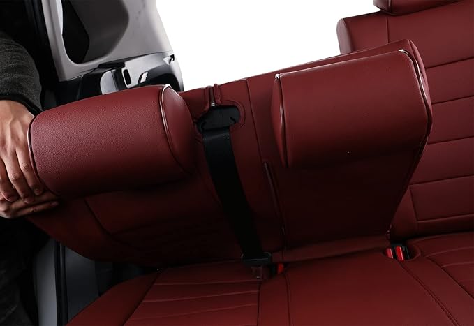 EKR Rav4 Seat Covers Custom Fit for Toyota Rav4 (Hybrid) LE/XLE Premium 2026, Leather Car Seat Cover Full Set for SUV,Faux Leather(Burgundy)