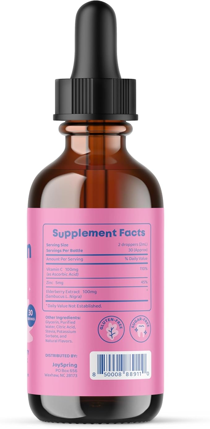 JoySpring Back to School Bundle - Sugar-Free Liquid Vitamin C & Zinc, B Complex & Vitamin C Drops | Kids Vitamins Naturally Sourced, Non-GMO, Non-Alcoholic Formula, Immunity Health Support | Vegan