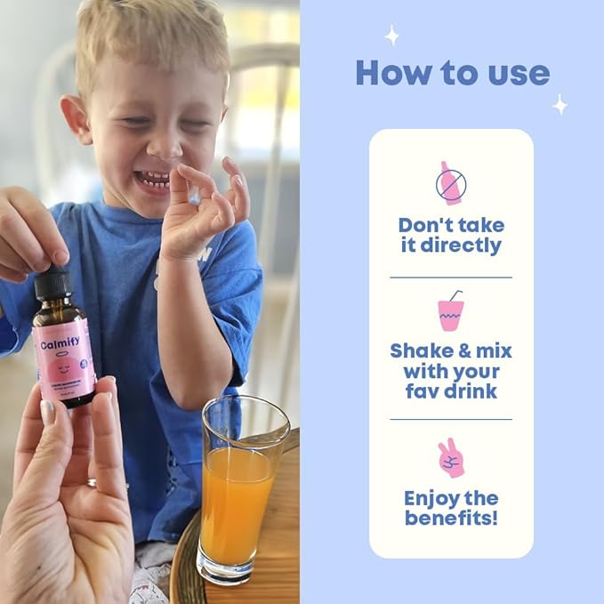 JoySpring Magnesium Citrate & Glycinate Liquid for Kids – Sugar & Gluten-Free Supplement with L-Theanine & Chamomile – Supports Kids & Teens (1 fl oz, 30 Servings)