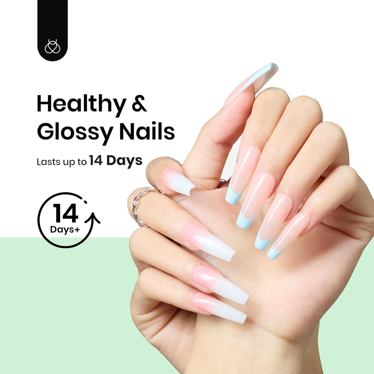15ml No Wipe Gel Top Coat & Base Coat Set | Long-Lasting Shine for Women