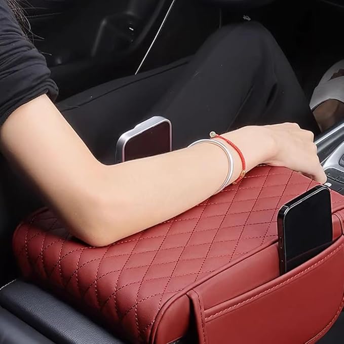 Car Armrest Pad for Ford Bronco Sport (CX430) 2021 2022 2023 2024 2025 2026 Leather Armrest Box Mat Center Console Cushion Pad Universal Armrest Seat Box Cover Protector,Grey
