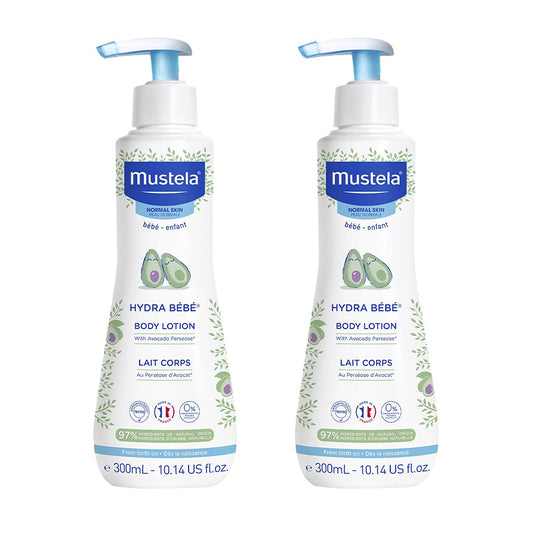 Mustela Hydra Bebe Body Lotion - Daily Moisturizing Baby Lotion With Natural Avocado, Jojoba & Sunflower Oil  10.14 Fl. Oz.  2-P