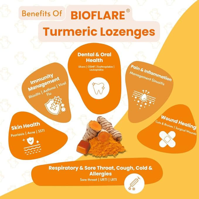 Turmeric Advance Formula Lozenges for Sore Throat Relief | Clinically Tested Turmeric Supplement for Immunity, Inflammation, Liver Support & Digestive Health (5-Pack)