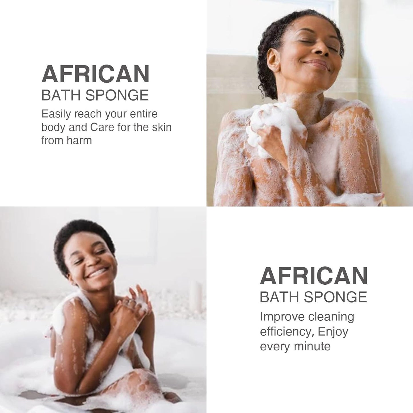 Exfoliating African Bath Sponge | Long Net Body Scrubber | Green