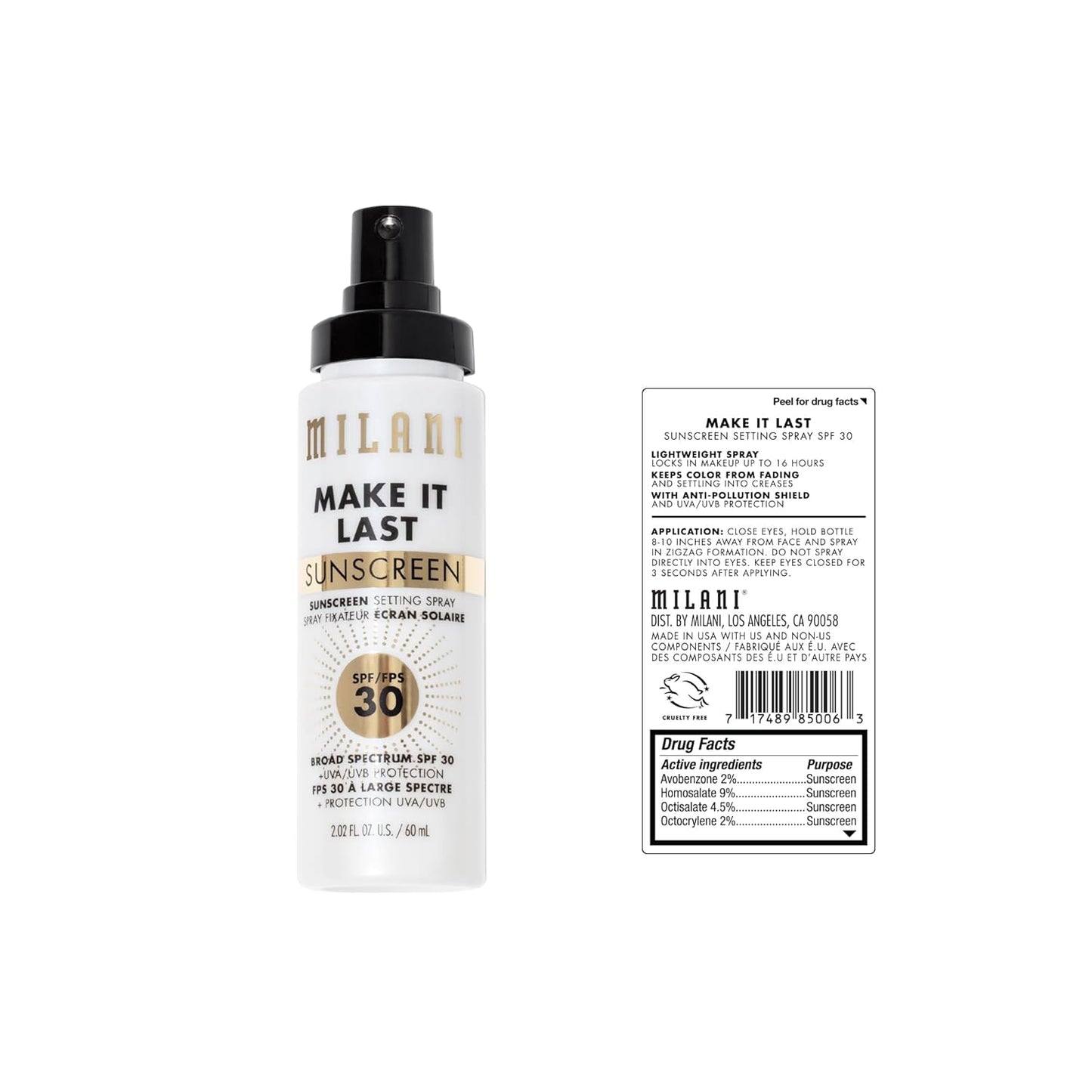 Milani Setting Spray & Primer 2-Pack | Hydrating Niacinamide & Matte Charcoal