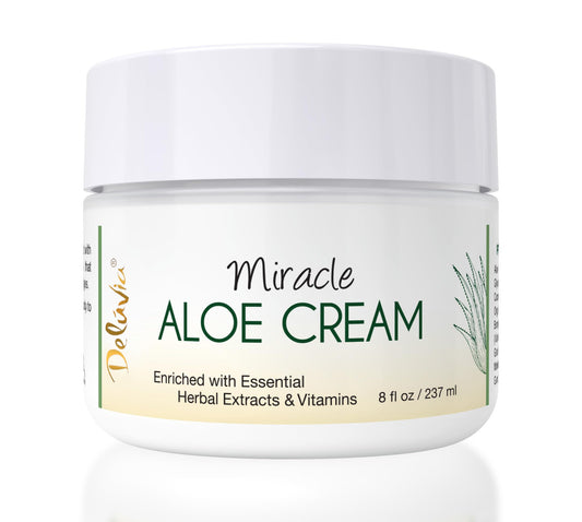 Deluvia Miracle Aloe Lotion, Aloe Vera Cream, Aloe Vera Moisturizer For Face And Body, Aloe Soothing Sun Cream, Aloe Vera Lotion