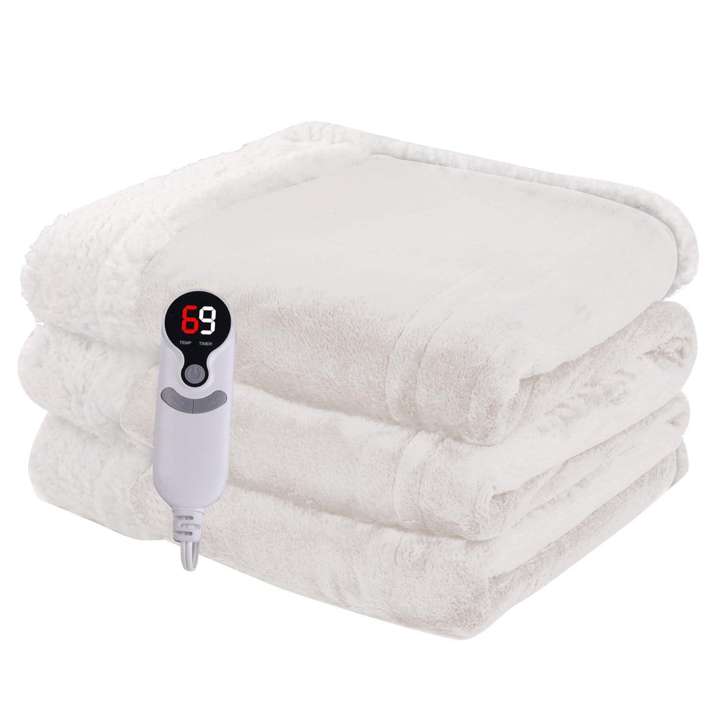 Heated Blanket Electric Blanket Full Size 72''x84'', Soft Flannel Heating Blanket with 1-10 Hour Auto Off - 6 Heat Settings - Machine Washable - Dark Grey