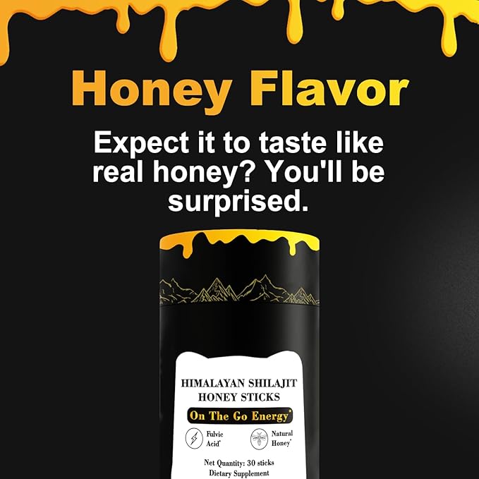 Himalayan Pure Nutritious Shilajit Honey Sticks Gold- Saffron, Honey - 75% Fulvic Acid, 85+ Trace Minerals - for Men Women - 30 Sticks(Shilajit Honey 30 Sticks)
