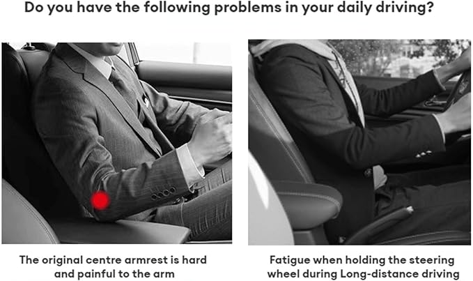 Center Console Cover Car Armrest Box Pad Leather Arm Rest Cushion with Cup Holder Mobile Phone Storage Armrest Protection Pad for Car (Pure Grey, 13.58 * 8.07 * 2.95 inch)
