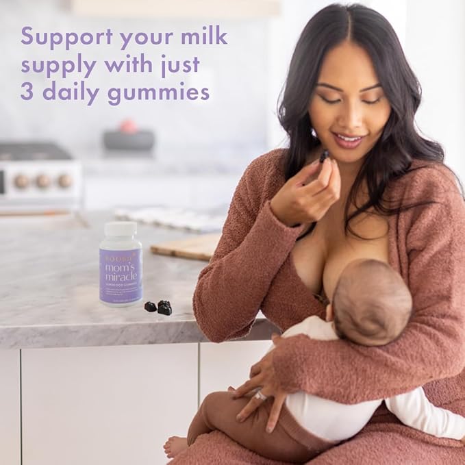 Boobie Bears Lactation Support Gummies | Helps As Milk Supply Booster & Supports Immune Health & Hair Growth | Breastfeeding Supplements with Zinc & Elderberry for Milk Supply Increase, 120 Count
