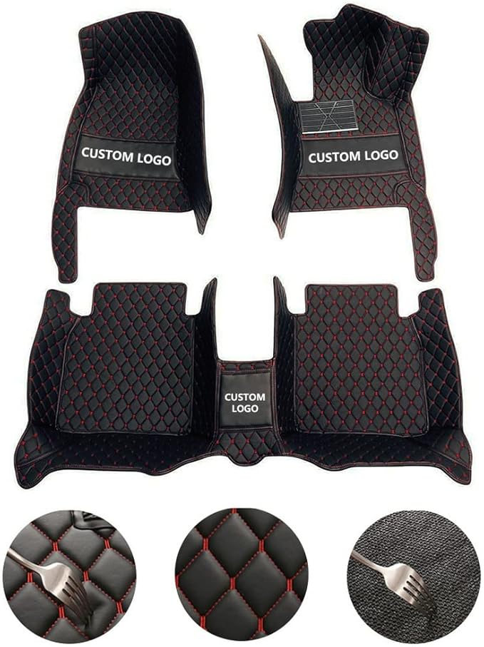 Customize Car Floor Mats for 99% Sedan SUV Sports Car All Weather Leather Full Coverage Waterproof Non-Slip Vehicle Lining Pads (Purple)