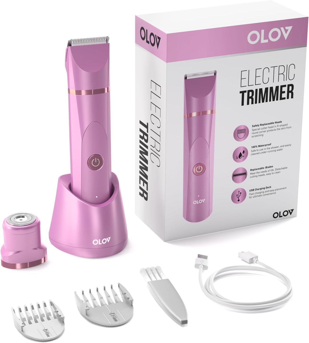 Electric Body Hair Trimmer | Groin & Bikini Trimmer for Men & Women | Waterproof, USB Rechargeable