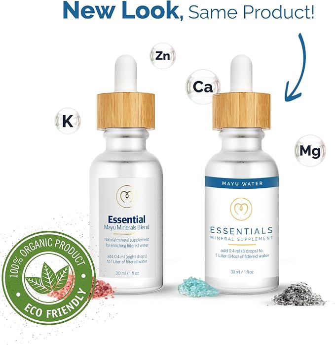 MAYU Concentrated Ionic Trace Mineral Drops - Rich Concentrate Electrolytes: Magnesium Chloride Sodium Supplements - Essential Blend Drop for Immune Support - Nutrient-Packed Alkaline Water - 3 Pack