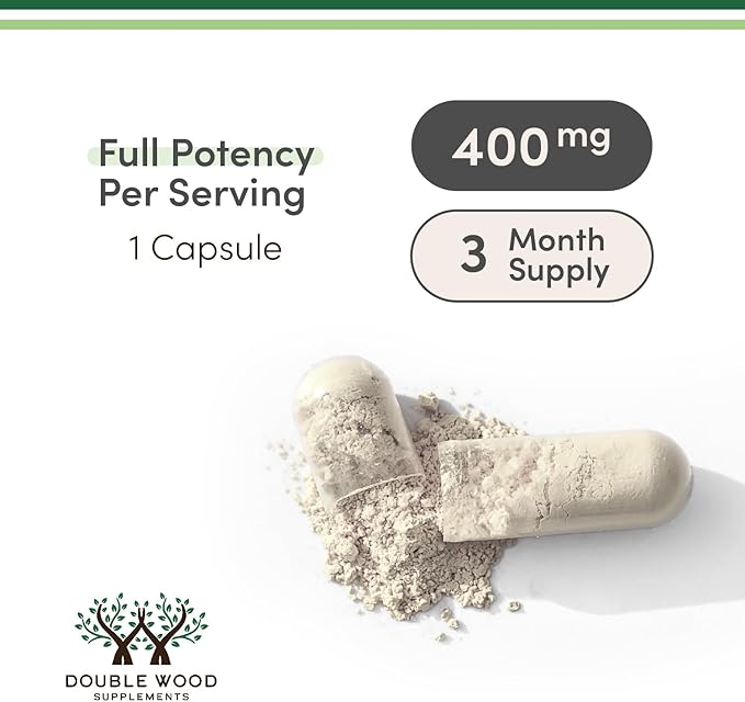 Magnesium Glycinate 400mg, 90 Capsules (Vegan Safe, Third Party Tested, Gluten Free, Non-GMO) High Absorption Magnesium by Double Wood Supplements