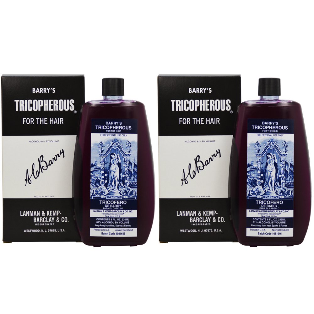 Lk Barry'S Tricopherous Liquid Regular For Hair (Black) 8Oz ''Pack Of 2''
