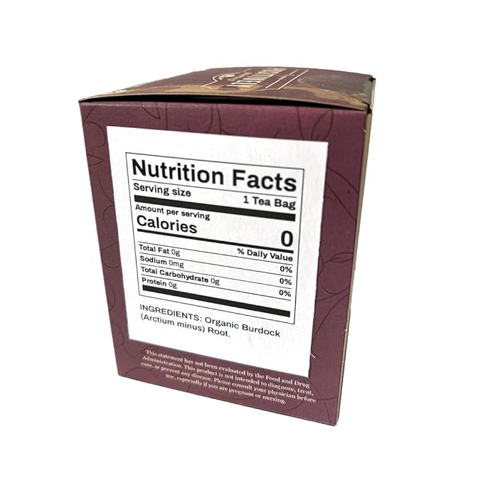 Organic Positively Botanicals Company, Burdock Root Herbal Tea Bags, 20 Count