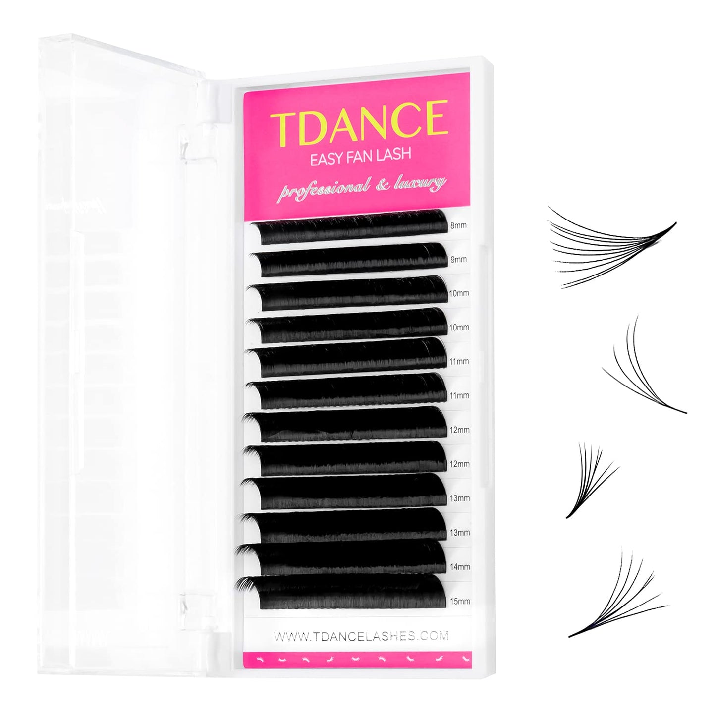 Tdance Eyelash Extension Supplies Rapid Blooming Volume Eyelash Extensions Thickness 0.1 C Curl Mix 8-15Mm Easy Fan Volume Lashe