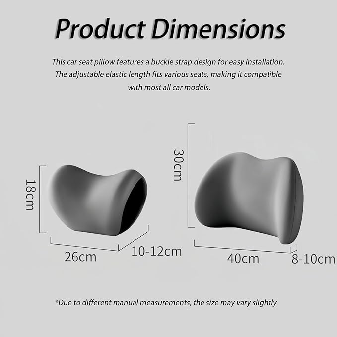 Car Lumbar Support Pillow and Car Neck Pillow Kit for Volvo S90/V90 2016-2020 2021 2022 2023 2024 2025 2026, Car Seat Neck Back Rest Pillows, Ergonomic Car Seat Headrest & Lumbar Cushion