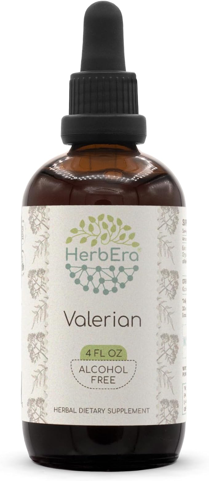 Valerian B120 Alcohol-Free Herbal Extract Tincture, Concentrated Liquid Drops Natural (Valeriana Officinalis) Dried Root (4 fl oz)
